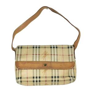Burberry Women's Vtg Blue Label Beige Brown Nova Check Leather Shoulder Bag